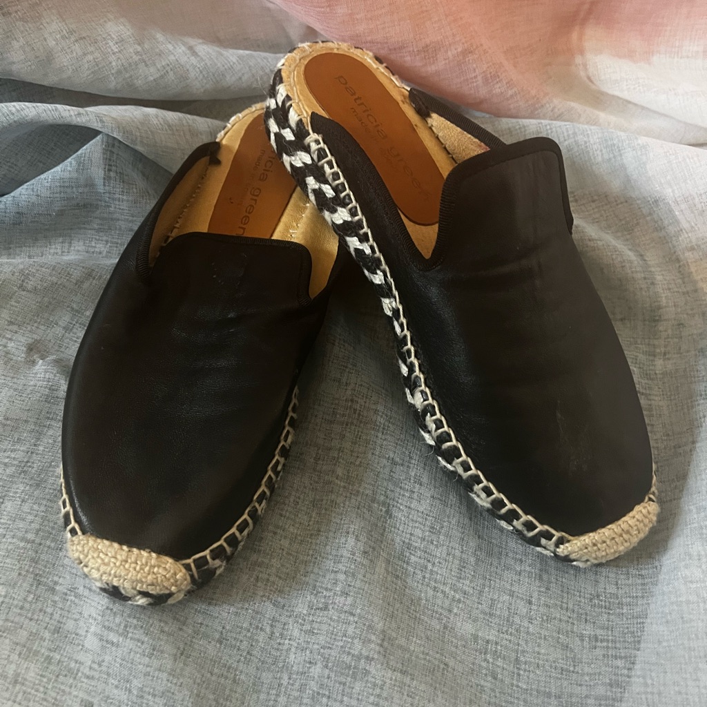 Patricia Green Espadrille Leather Slides 40/8